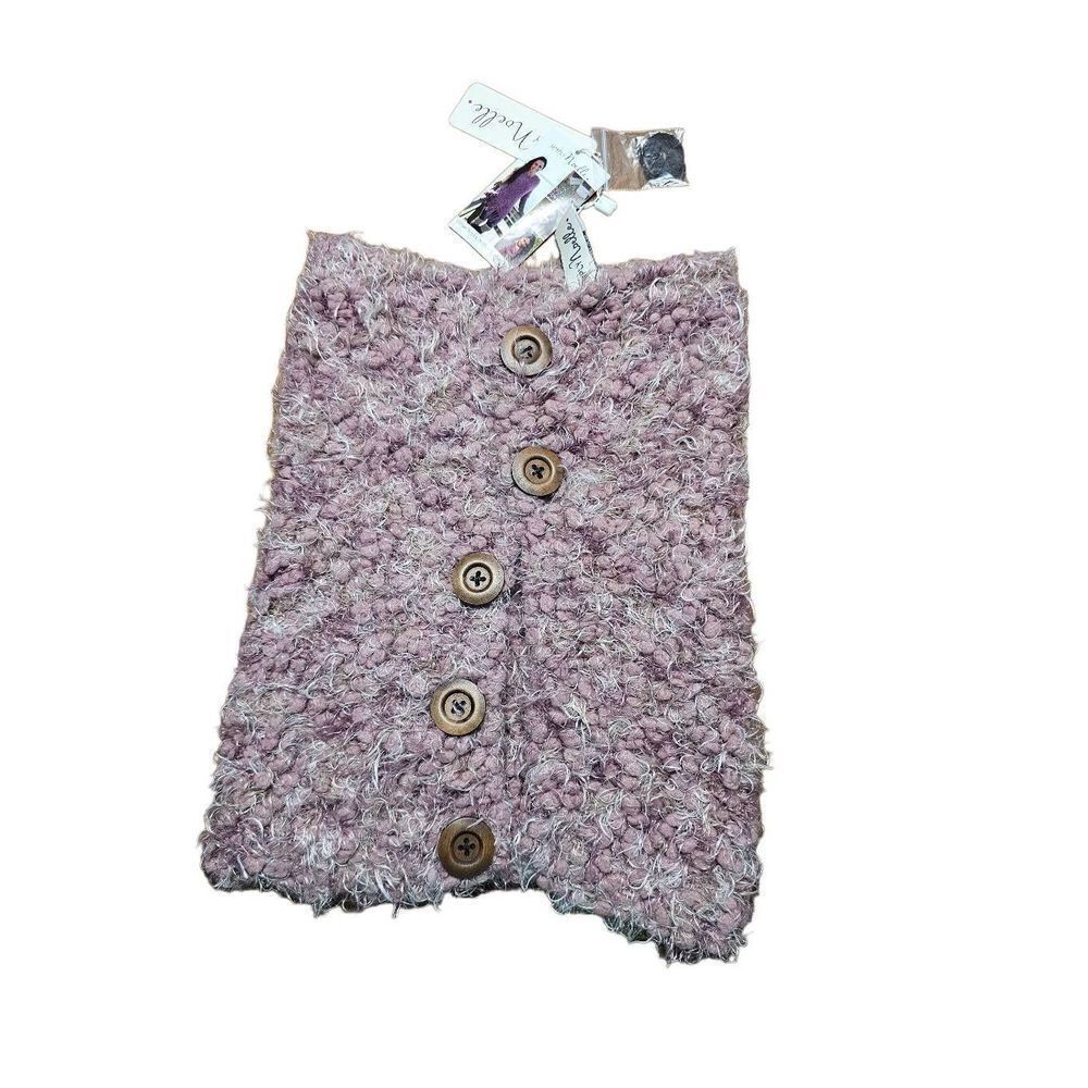 Simply Noelle Knubby Multicolor Knit Button Neck Wrap Scarf New With Tags
